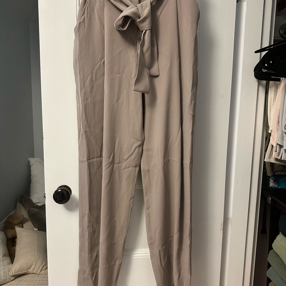MM Lafleur Taupe Tie-Waist Pants